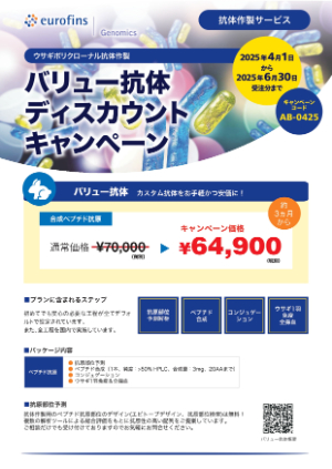 【ユーロフィンジェノミクス】バリュー抗体ディスカウントキャンペーン